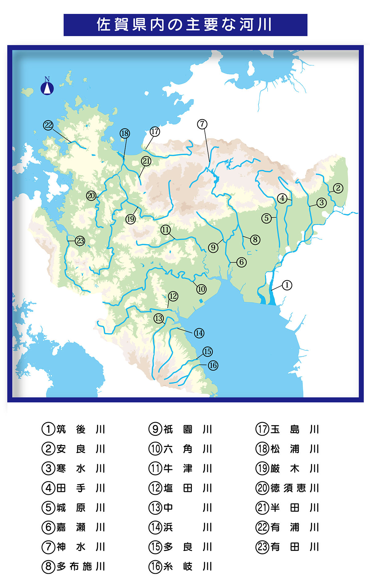 佐賀県内の主要な河川